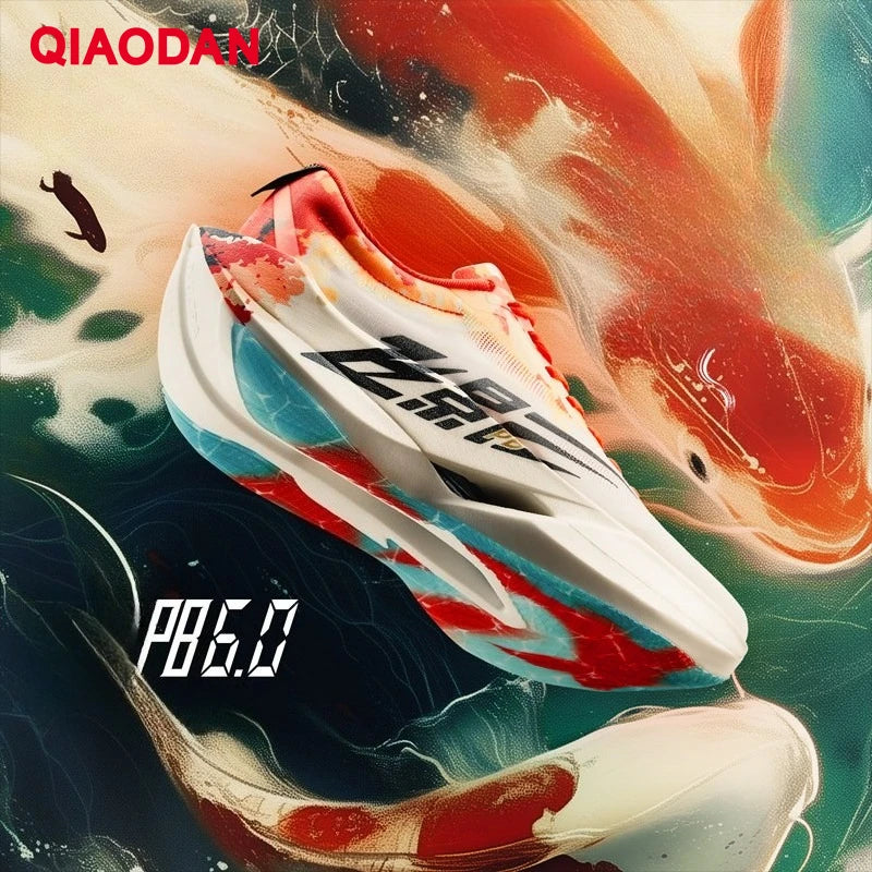 QIAODAN Feiying PB6.0 Marathon- en hardloopschoenen voor heren met koolstofplaat over de volledige zool, lichtgewicht sportschoenen QDB023261299