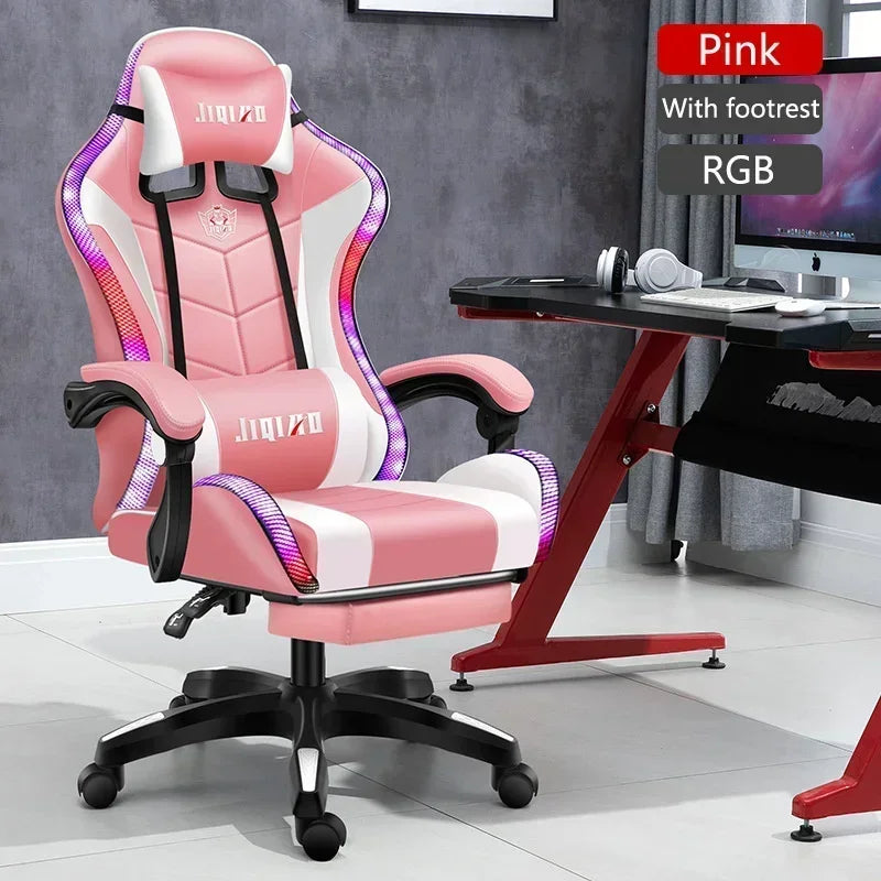 Ergonomic swivel chair Massage Recliner gamer chairs High quality gaming chair RGB light office chair gamer computer