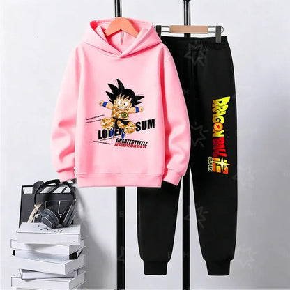 Kids Dragon Ball Camo Goku Printed Hoodie Set Casual Loose Comfortable Long Sleeve Sweatshirt Pants 2 Piece Outfits for Boys, Produit gaming premium Fraquane