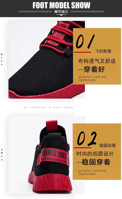Male's sneakers casual lightweight mesh sports shoes summer men's outdoor soft sole Breathable comfort fashion tide running shoe