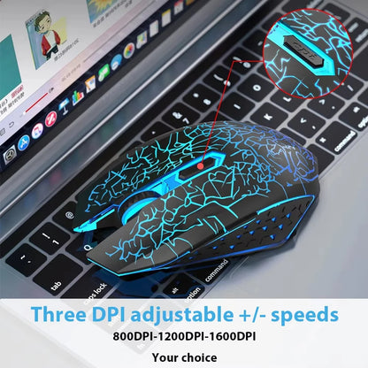 Mouse de gaming RGB 2.4G wireless, mouse Bluetooth 1600DPI, 6 butoane silențioase, mouse ergonomic dual-mode pentru birou, pentru MacBook și PC