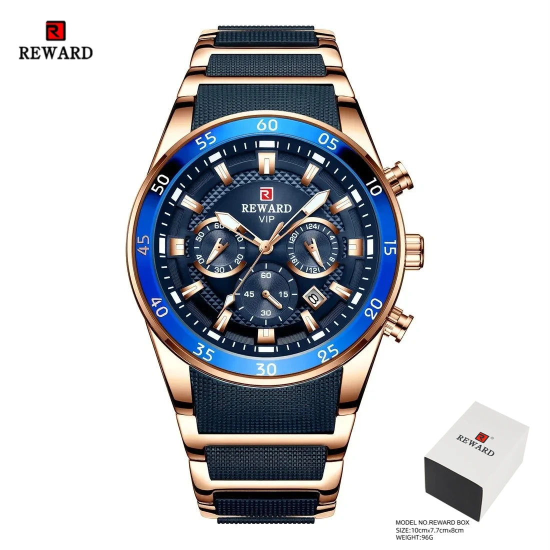 REWARD Relogios Masculino 81011M Sports Silicone Quartz Men's Watch Waterproof Calendar Chronograph Luminous Watches Men Часы