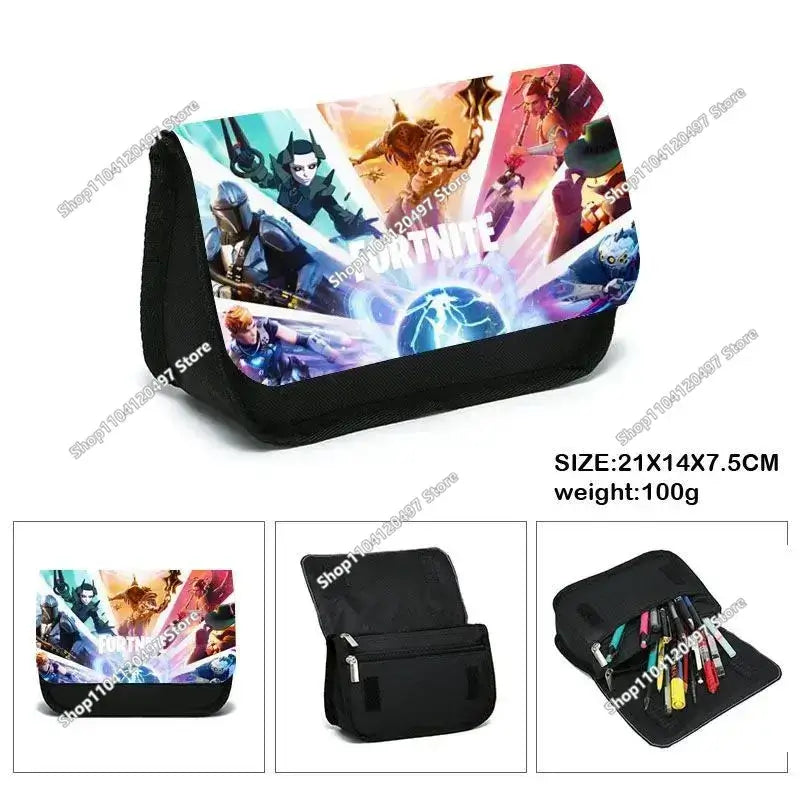 Victory Royale Student Boys Girls Fortnite Capacity Stationery Pencil Case Peely Llama Hero Children's Pen Box Kids Teen Bags