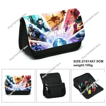 Victory Royale Student Boys Girls Fortnite Capacity Stationery Pencil Case Peely Llama Hero Children's Pen Box Kids Teen Bags