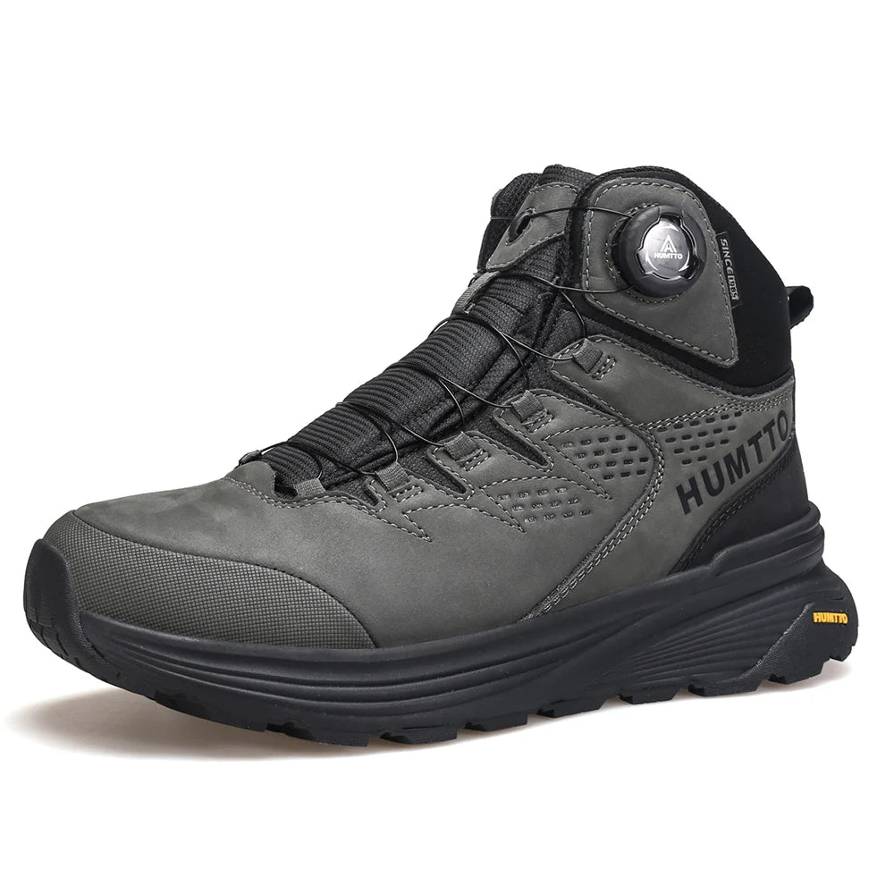 Pantofi din piele HUMTTO pentru bărbați, pentru iarnă, camping și activități în aer liber, pantofi sport pentru bărbați, bocanci de trekking respirabili, adidași antiderapanti pentru drumeții