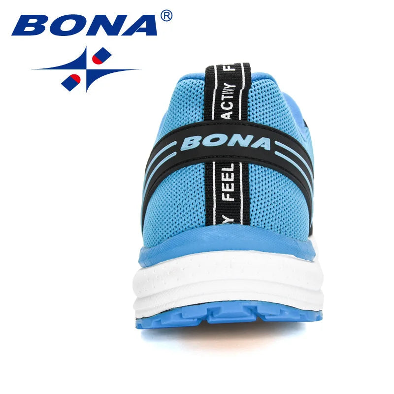 BONA – Pantofi sport pentru bărbați, model popular, cu parte superioară din plasă țesută, pentru alergare, jogging și plimbare, cu șireturi