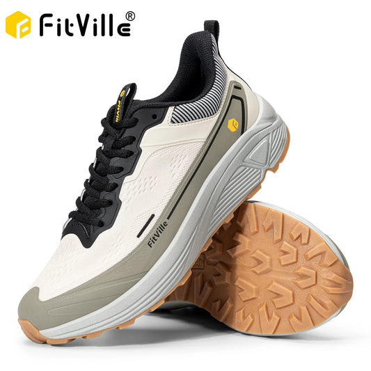 FitVille Men's Wide Toe Box Shoes, Cushioned Sneakers, Non-Slip, Lightweight, Breathable Running Shoes for Swollen Feet
