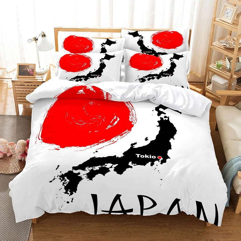 Bamboo Painting Duvet Cover Set Chinese Style Bedding Set Youth Linen Queen Size Bed Comforter Cover Set Fashion Bedding Set
