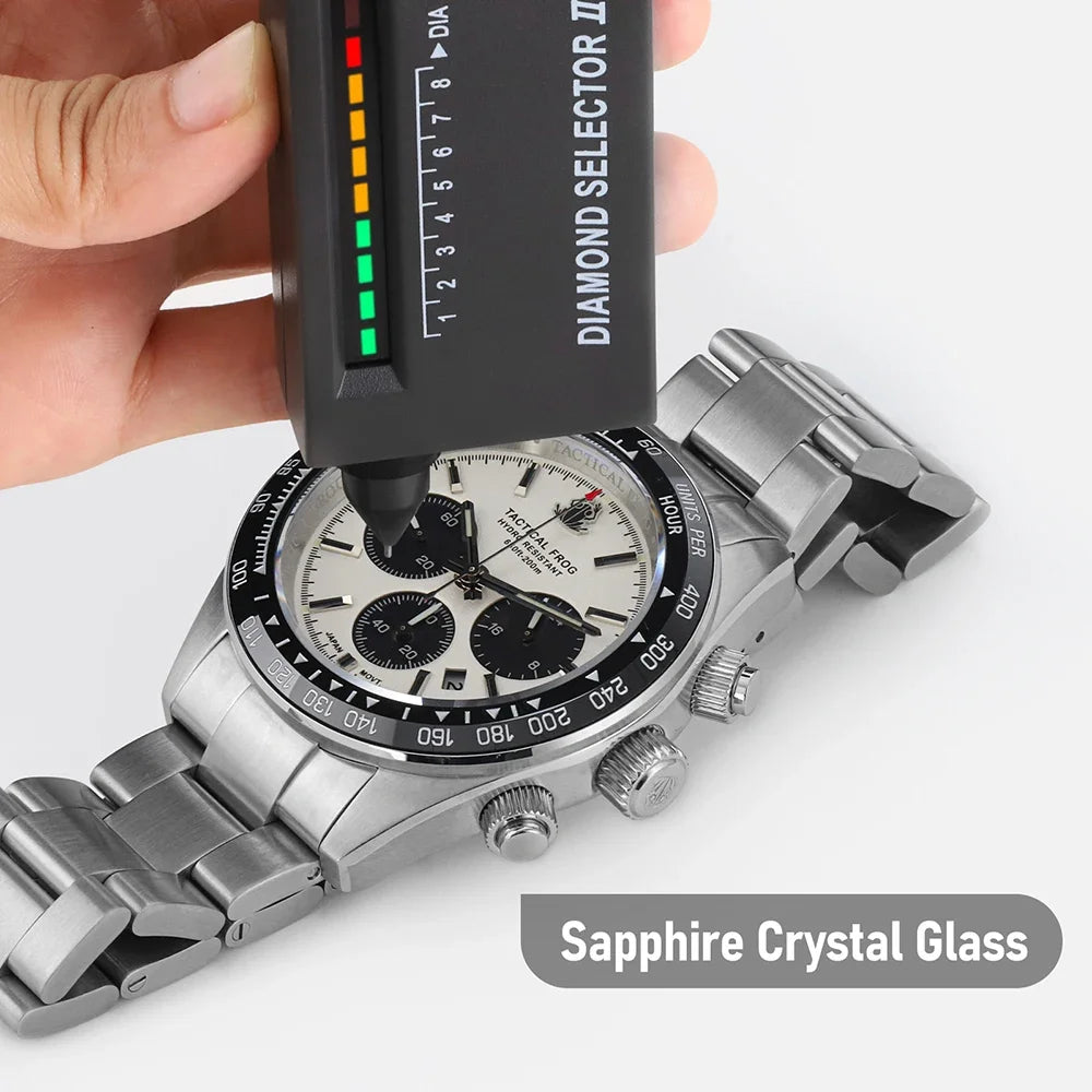 Tactical Frog Quartz Watch VS75 Solar Chronograph Sapphire 200m Waterproof Luxury Watch Luminous Quartz Movement 41mm Mens Watch
