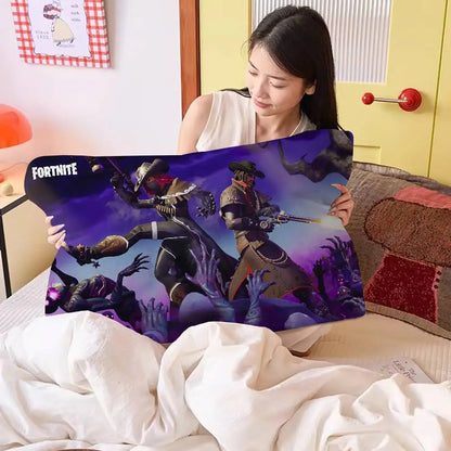 Cartoon Game F-FortniteS Made of Quick-drying polyester non-slip High-grade Pillow Towel Non-Slip Pillowcase Secured.