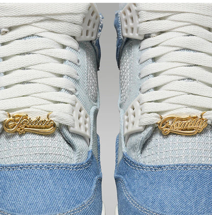 Nike Original JORDAN Damen-Basketballschuhe aus Denim mit Luftpolster-Stoßdämpfung, mittelhoher Schaft, IB6716-100