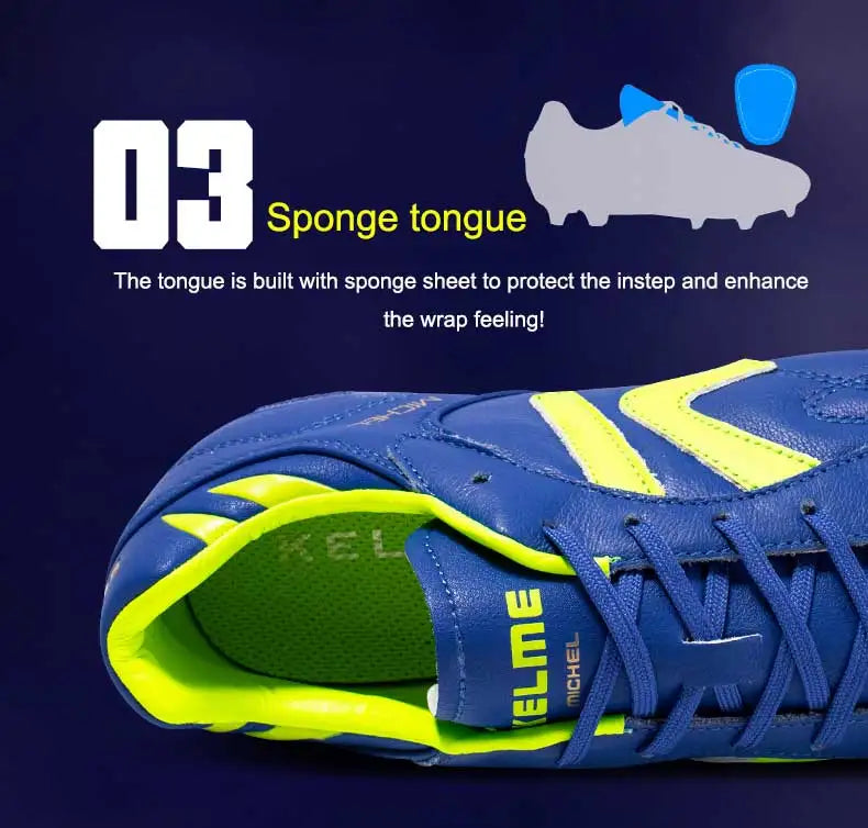KELME FG nogometni čevlji iz originalne goveje kože, moški profesionalni športni čevlji za travnato igrišče, protizdrsni športni čevlji za trening in nogomet ZX80011018