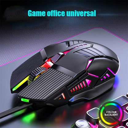 3200 DPI Ergonomic Wired Gaming Mouse, USB Computer Mouse, Gaming RGB Backlit Gamer Mouse, 6 Button LED Silent Mice for PC Laptop
