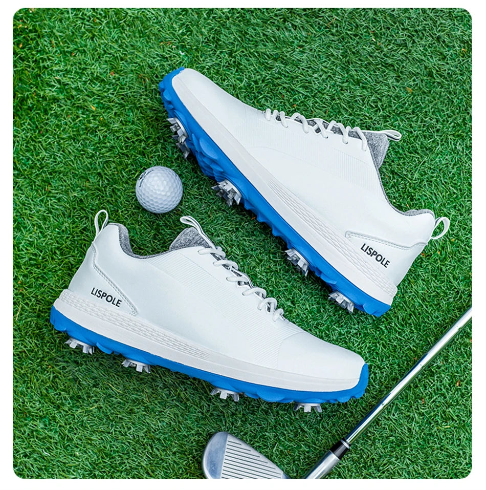 Lersure golfski čevlji za moške, vodoodporni golfski čevlji s špicami, profesionalna protizdrsna golfska obutev, športni copati, luksuzni športni čevlji