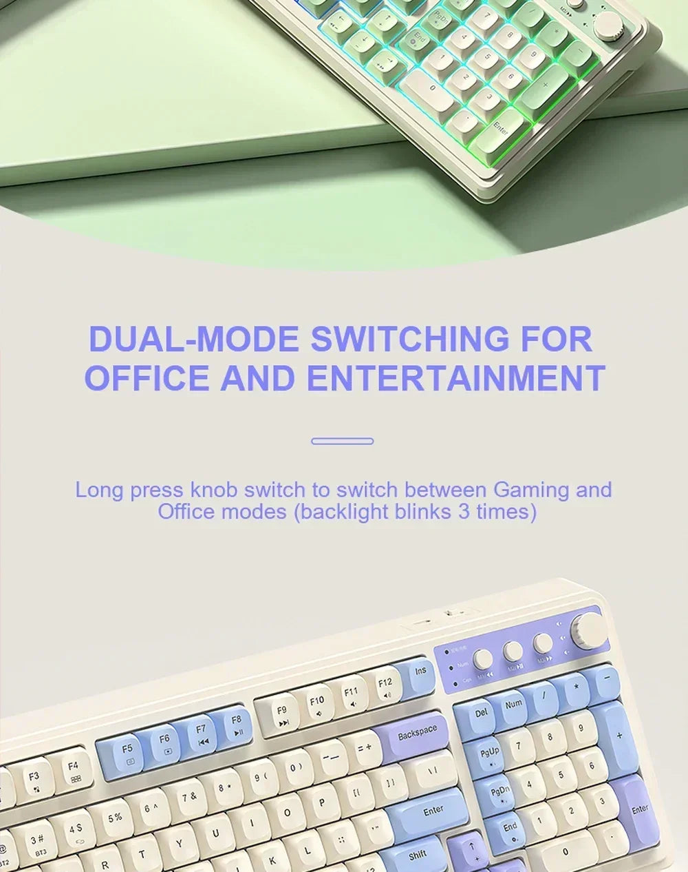 AULA S99 Keyboard 3-Mode Wireless Bluetooth Wired RGB Ergonomic 99Key Typing Mute Gaming Keyboard Custom PC Accessories Gifts