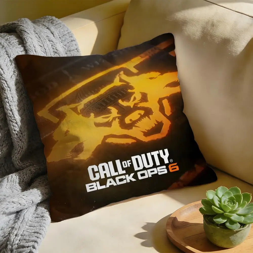 Cushion Cover Washed Linen Soft Breathable Decorative Case for Sofa Home Pillow cover Game C-Call of D-Duty Black Ops