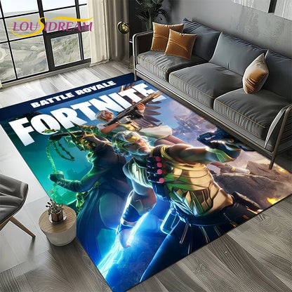 2025 Games 3D F-Fortnite Cartoon Carpet Rug for Living Room Bedroom Home Sofa Decoration,Kids play Area Rug Non-slip Floor Mat