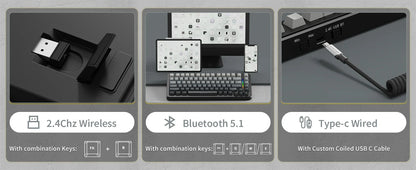 ATTACK SHARK M86 Wireless Mechanical Gaming Keyboard, 75% Gasket Hot Swappable RGB Mechanical Keyboard with Side-Printed PBT Keycaps, Tri-Mode Custom Gaming Keyboard
