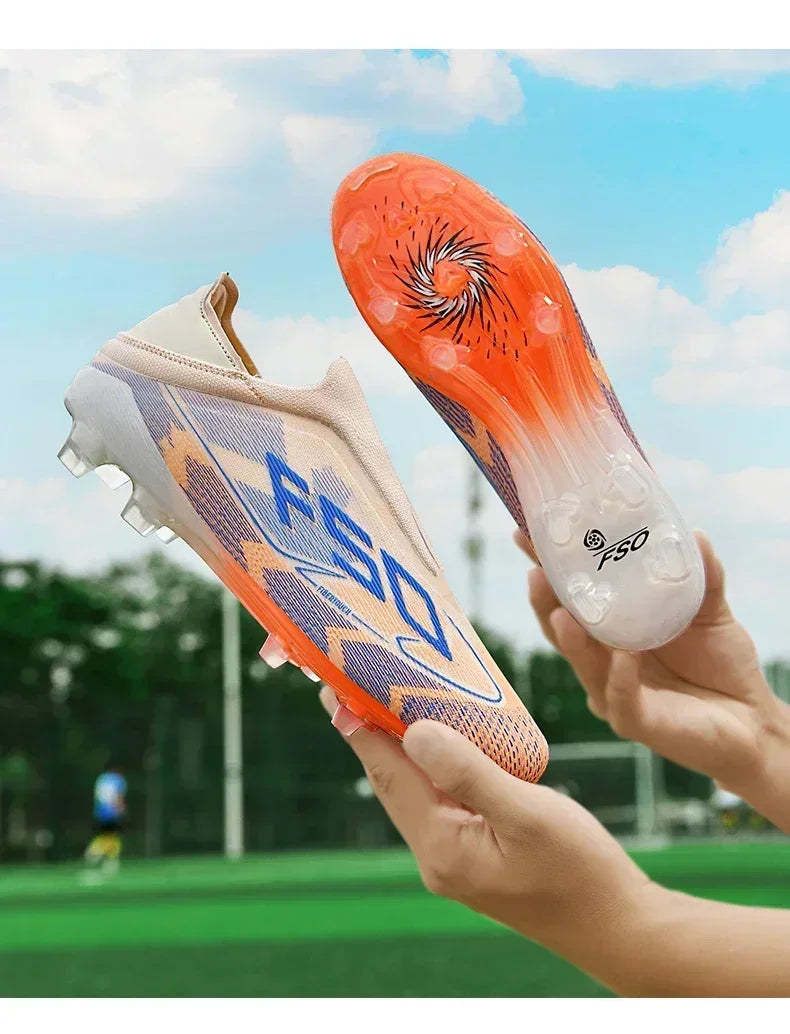 Nouvelles Chaussures de Football pour Hommes – Crampons d'Extérieur pour Entraînement sur Gazon – Baskets Mi-Montantes Légères Antidérapantes de Haute Qualité – Meilleures Ventes