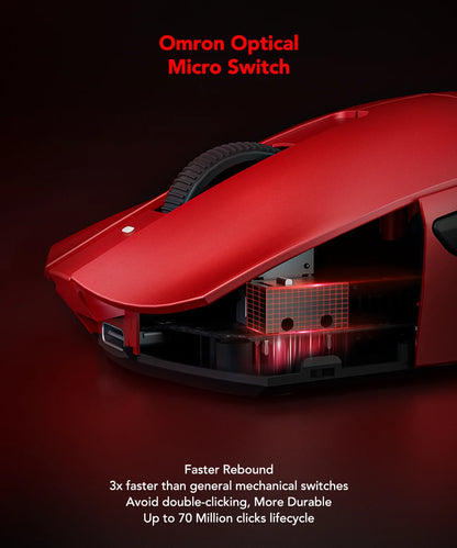 KYSONA Jupiter Series Gaming-Maus kabelgebunden/kabellos 8Khz PAW3950-Sensor Bluetooth 46g wiederaufladbar Web-Treiber für PC und Laptop