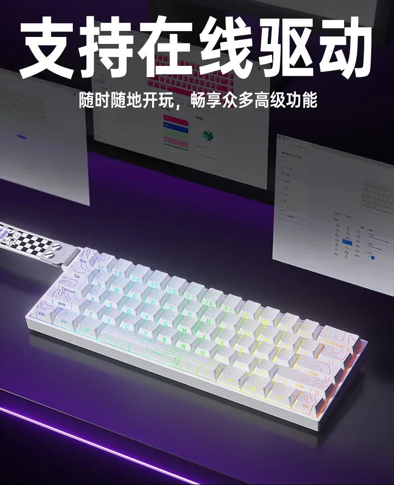 AULA Mini60 HE Magnetic Switch Keyboard RGB Tri-Mode Wireless Mechanical Keyboard, 8000Hz Gaming Keyboard with 0.01mm Rapid Trigger, Bluetooth, 2.4GHz & USB-C