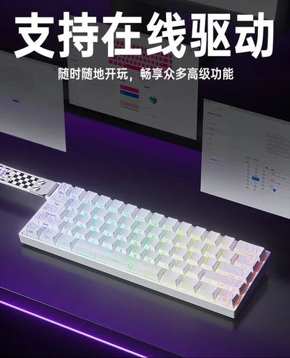 AULA Mini60 HE Magnetic Switch Keyboard RGB Tri-Mode Wireless Mechanical Keyboard, 8000Hz Gaming Keyboard with 0.01mm Rapid Trigger, Bluetooth, 2.4GHz & USB-C