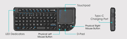 Original Rii X1 2.4GHz Mini Wireless Keyboard English/RU/ES/FR Keyboards with TouchPad for Android TV Box/PC/Laptop