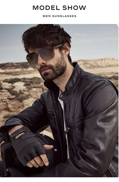 CAPONI Nylon Sunglasses For Men Super Elastic Bio-Steel Polarized Driving Sun Glasses UV400 Protect Brand Design Shades CP23017