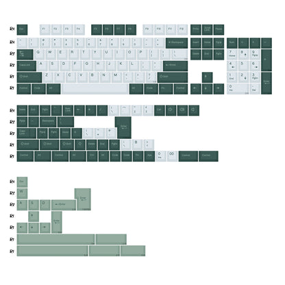 KBDiy 174 Tasten/Set PBT GMK Apollo Tastenkappen, Double-Shot, minimalistisches ISO-Cherry-Profil, für mechanische Gaming-Tastaturen, Tastenkappen für MX