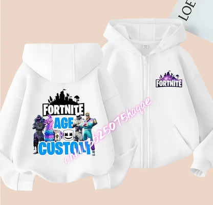 Kid Outdoor Jacket Cartoon FORTNITED Girl Boy Sweatshirt Coat High-Quality Thin Windbreaker Girl Autumn Zip Jacket Clothing Tops