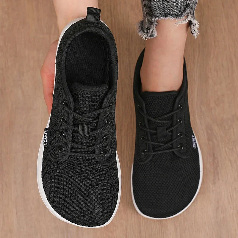 Pantofi fără toc pentru femei, din plasă moale, potriviți pentru călătorii, cu talpă lată, ușori, cu susținere, pantofi sport pentru fitness și timp liber pentru bărbați