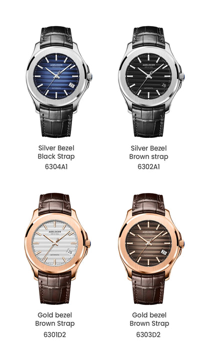 AGELOCER Original Baikal Watch Men's Luxury Gold Watch Big Calendar Business Automatic Mechanical Watch Birthday Gift