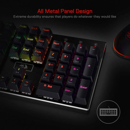 Redragon K556 RGB Mechanical Gaming Keyboard Wired 104 Keys Hot-Swappable RGB Backlit Keyboard with Noise Absorbing Foam & Aluminum Frame
