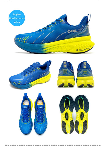ONEMIX Nieuwe hardloopschoenen met demping voor heren, geschikt voor intensieve hardlopers, met veters, sportschoenen voor dames, antislip, outdoor, atletische herensneakers
