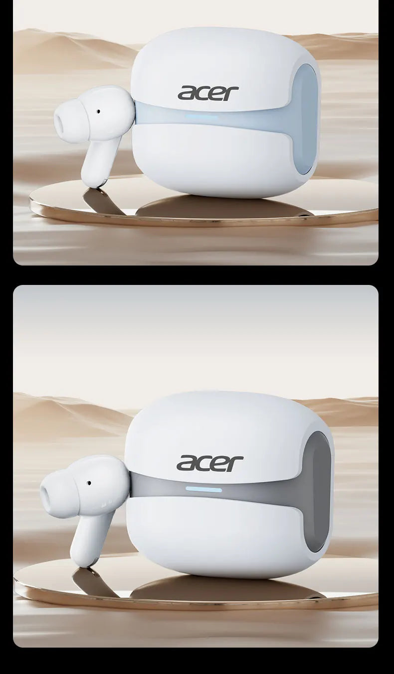 Acer Ohr548 Wireless Bluetooth Headphones with In-Ear Design, Anc Call Noise Reduction, Charging Case, Stereo Sound Effect, Low Latency for Gaming, Comfortable Fit for Sports, Running, and Fitness
