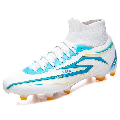 Chaussures de football AG/FG pour enfants et jeunes, chaussures d'entraînement, tige en tissu PU, semelle en TPU, antidérapantes, résistantes à l'usure, pour terrain de sport en herbe naturelle