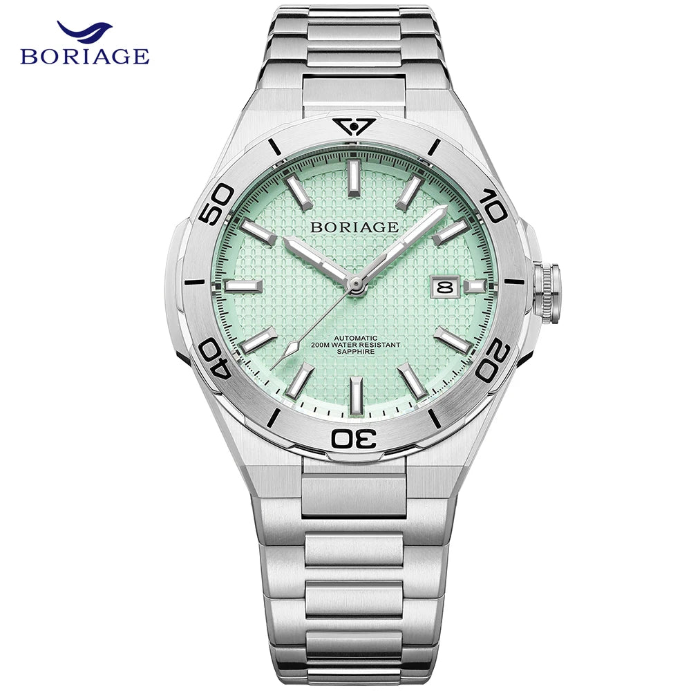 BORIAGE Fully automatic mechanical men's watch BGW9 luminous watch MIYOTA9015 movement 316 stainless steel 200m Water Resistance