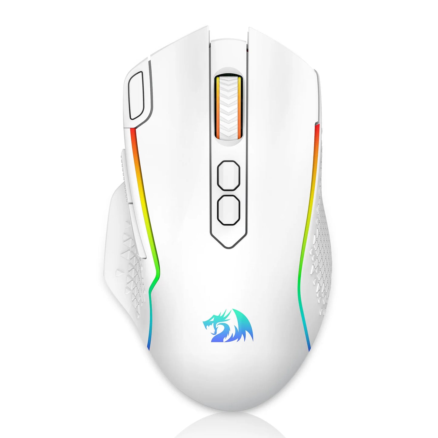Rato Gaming Sem Fios Redragon M810 Pro, 10000 DPI, Rato Gamer com Fio c/ Tecla Rapid Fire, 8 Botões Macro, Rato Preto/Branco