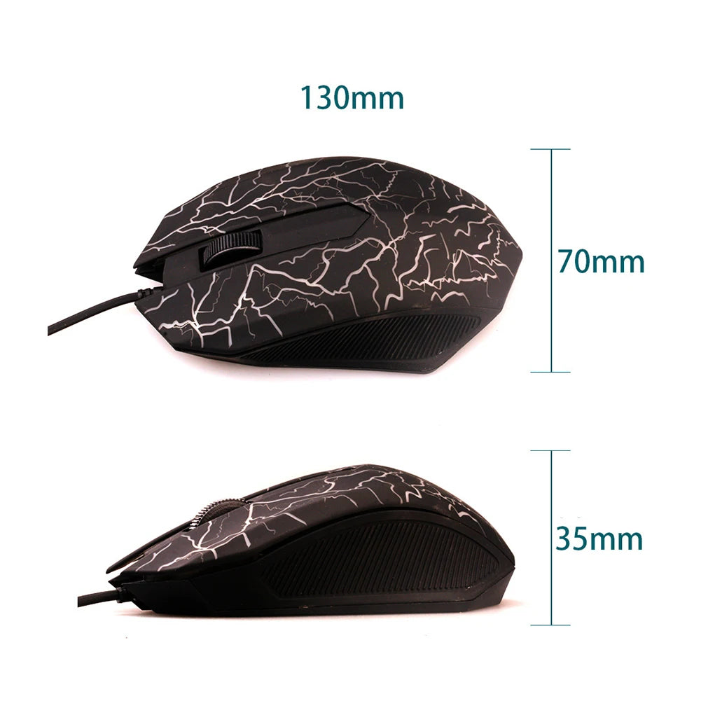 Mouse da gaming cablato USB 2400 DPI con retroilluminazione LED, mouse professionale per gamer, ergonomico, per PC, laptop e MacBook