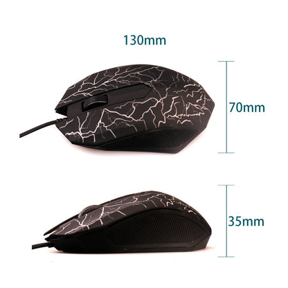 Mouse da gaming cablato USB 2400 DPI con retroilluminazione LED, mouse professionale per gamer, ergonomico, per PC, laptop e MacBook