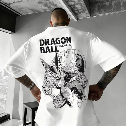 Summer 2026 Dragon Ball oversized T-shirt with power cord, Little Goku, artistic print, neutral casual Y2K