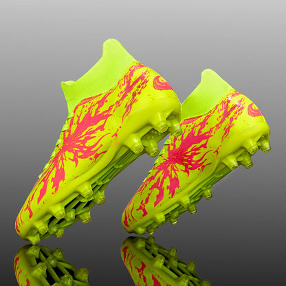 Chaussures de football pour hommes, modèle AG FG, design aérodynamique et léger, excellente adhérence, idéales pour les entraînements quotidiens sur gazon et les matchs de l’équipe de football scolaire.
