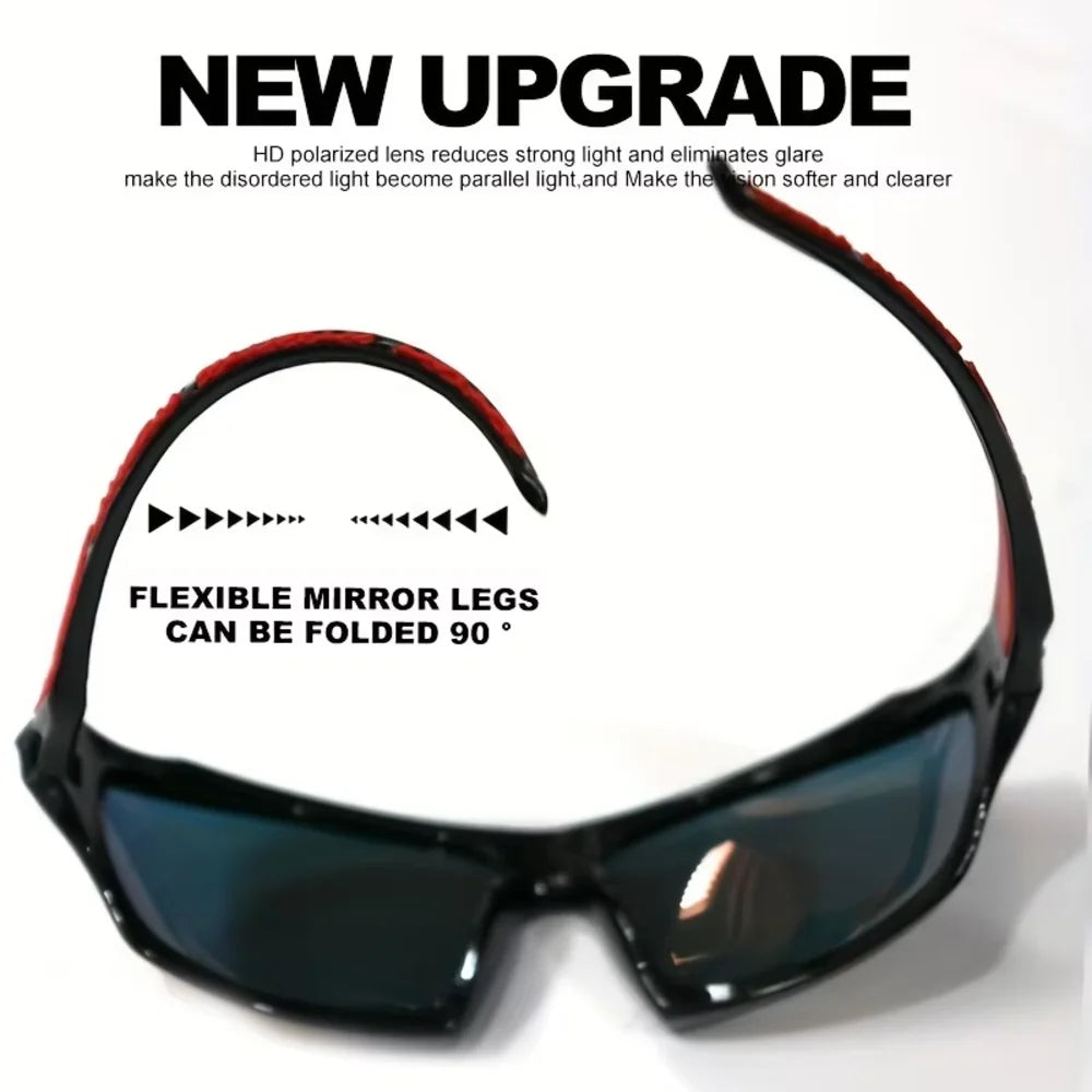 KLASSNUM Men Sports Polarized Sunglasses Lightweight Night Vision Yellow Shades Cycling Driving Fishing Fashion Mirror Sunglass