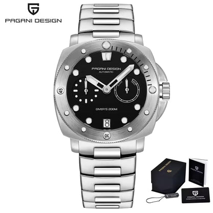 PAGANI DESIGN Men's Watches New Diver Automatic Mechanical Watch Sapphire Stainless Steel Sport 20 Bar Clock