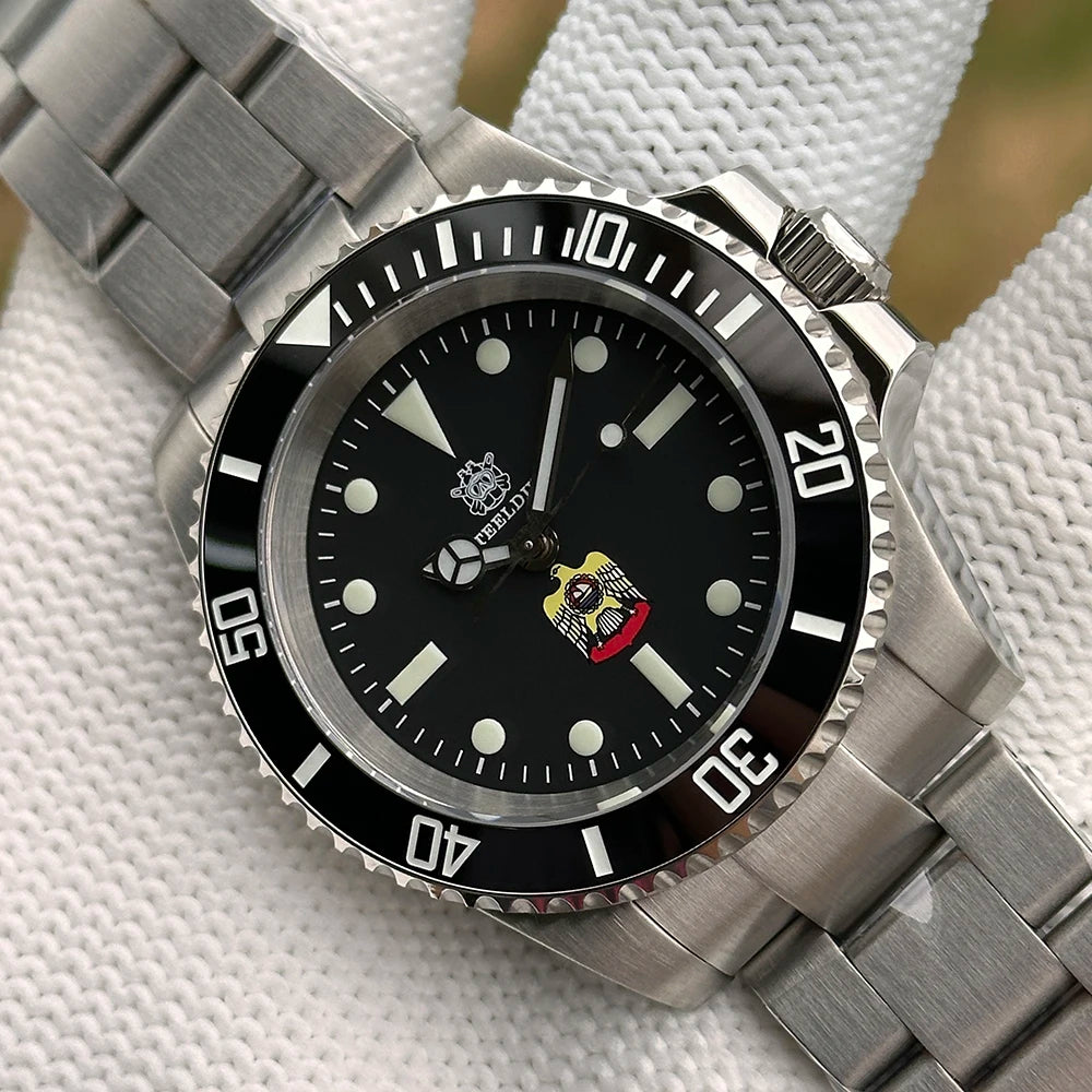 STEELDIVE SD1954 Black Dial 41MM Stainless Steel NH35 Automatic Movement What Ghost Men's 300M Dive Watch Sapphire Glass
