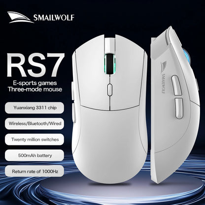 SMAILWOLF RS7 Bluetooth kabellose Gaming-Maus mit drei Modi, PAW3311, Makro-Gaming-Maus für Laptop, Gaming und Büro