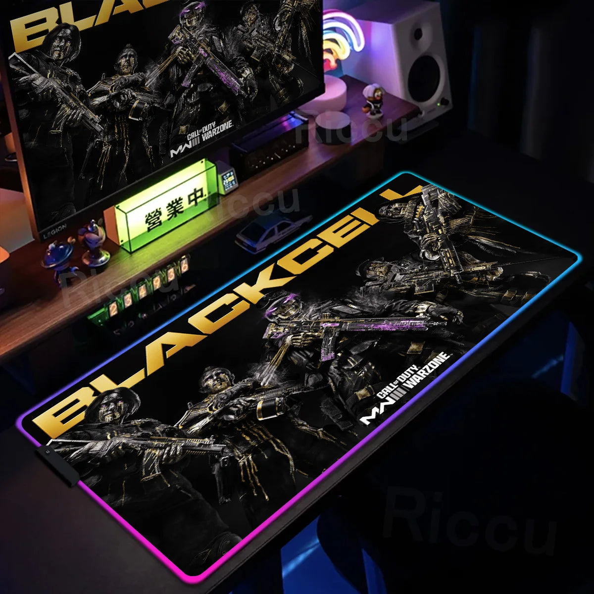 Gaming Call of Duty RGB Mouse Pad Office Large Size PC LED Glowing Keyboard Natural Rubber Anti-Slip Mice Mats Lock Edge Thicken