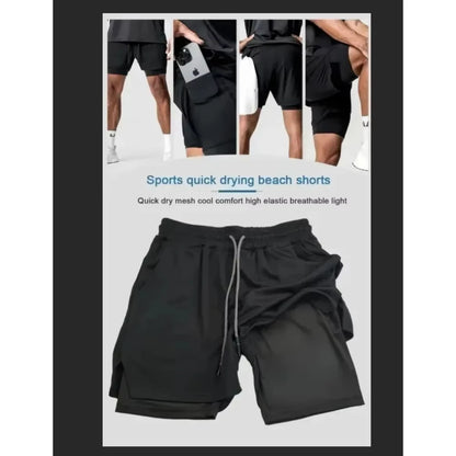 Men's Summer Dragon Ball Hot Blood Anime Double-Layer Breathable Sports Shorts Comfortable Five-Point Fit 2026 Peripheral Pants