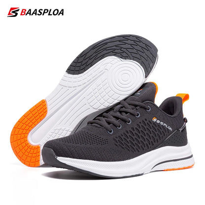 Baasploa Lightweight Running Shoes for Men, Comfortable Men’s Designer Mesh Casual Sneakers, Lace-Up Male Outdoor Sports Tennis Shoes