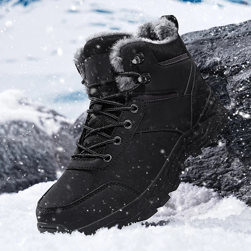Herrenstiefel Neue Winterschuhe Warme Herrenschuhe Wasserdicht Rutschfest Plüsch-Sneaker Herren-Tennisschuhe Stiefel Herren-Sneaker Winter